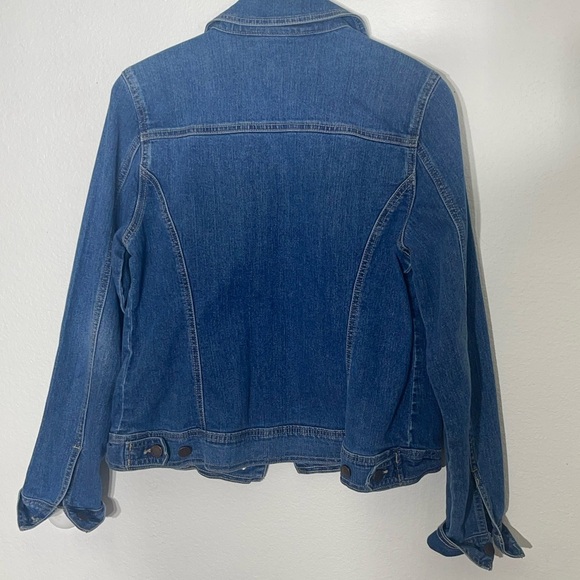 Jones New York signature denim Jean jacket women  medium Y2k medium wash stretch - Picture 6 of 6
